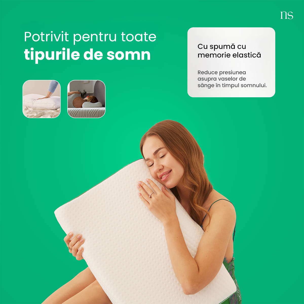 Perna Cervicala Ortopedica Nordic Schiller Pro, Gri, Spuma Viscoelastica, 60x40x11.9 cm