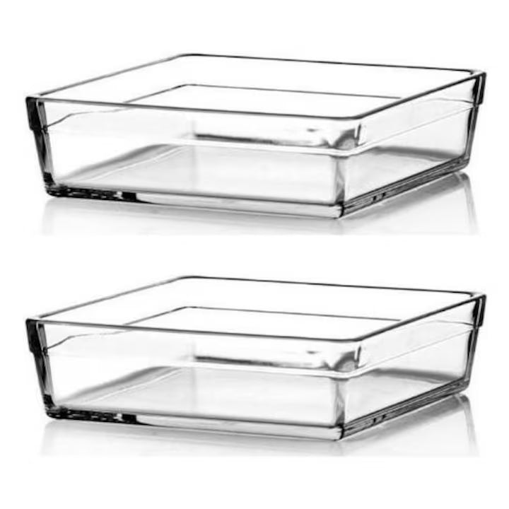 Tava dreptunghiulara din sticla termorezistenta, Pasabahce Borcam, 2.4L, ideala pentru gatit si servire