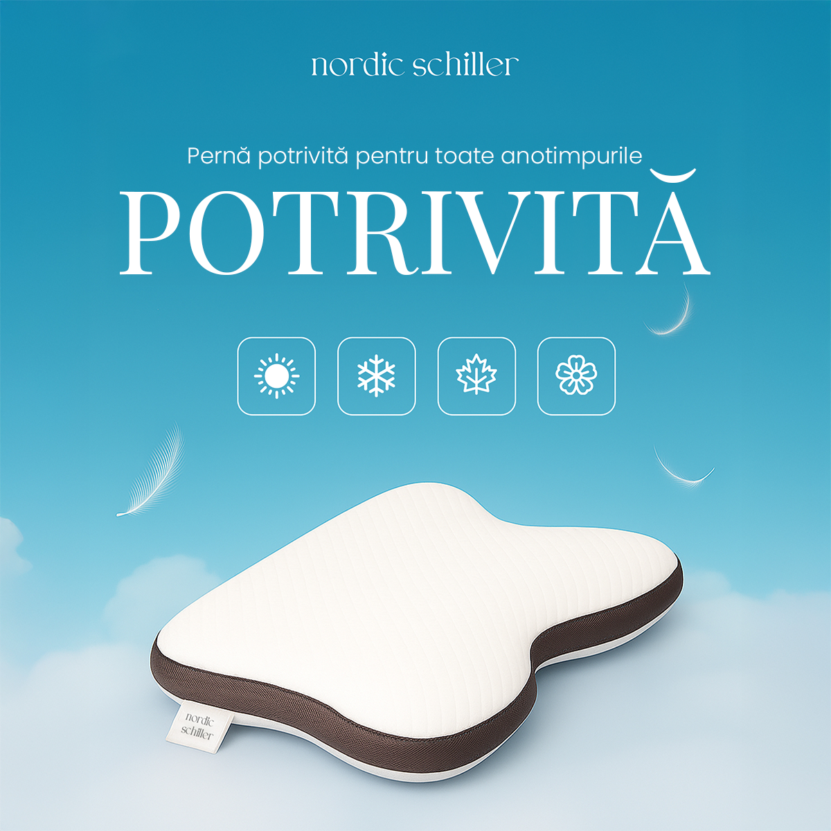 Perna Ortopedica Antisforait Gri Din Spuma Viscoelastica, 60x40x12 cm, Husa 3D Mesh Detasabila, Design Ergonomic Cu Contur Lateral, Nordic Schiller Pro