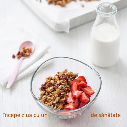 Set 6 Boluri Vira Din Sticla Transparenta, Capacitate 310 Ml, Potrivite Pentru Supe, Sosuri, Salate, Fructe, Deserturi Sau Mic Dejun, Design Elegant Si Versatil, Compatibile Cu Masina De Spalat Vase, Cuptorul Cu Microunde Si Utilizare La Cuptor