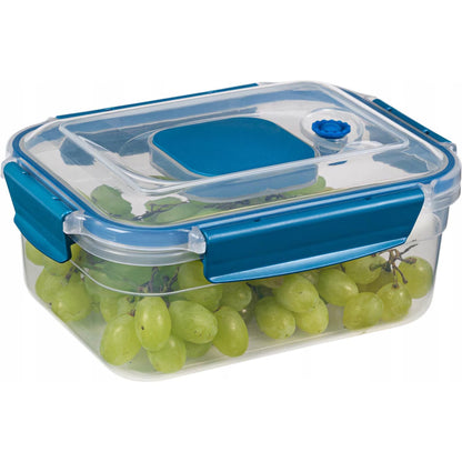 Recipient dreptunghiular pentru depozitare in vid CRALEX Doina, 1250 ml, Etans, Fara BPA, Sigur pentru frigider, congelator si cuptorul cu microunde