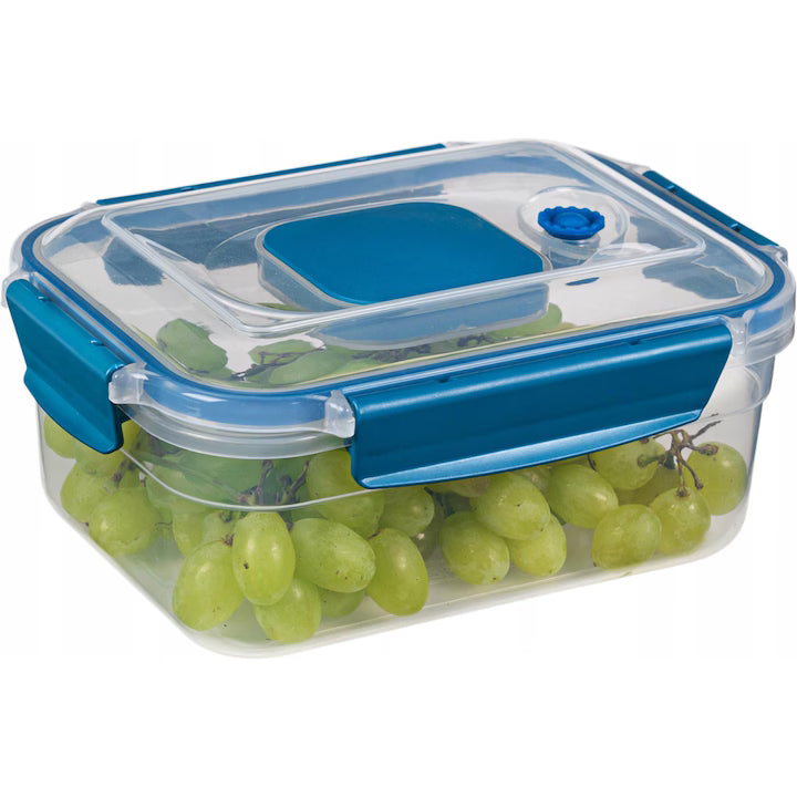 Recipient dreptunghiular pentru depozitare in vid CRALEX Doina, 2100 ml, Etans, Fara BPA, Sigur pentru frigider, congelator si cuptorul cu microunde