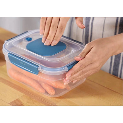 Recipient dreptunghiular pentru depozitare in vid CRALEX Doina, 1250 ml, Etans, Fara BPA, Sigur pentru frigider, congelator si cuptorul cu microunde