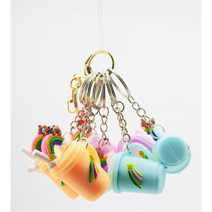 Set 30 Brelocuri Bubble Tea Din Silicon Moale, EFE UNIVERSE, Model 3D Cu Tapioca Stilizata, Model Curcubeu, Diverse Culori