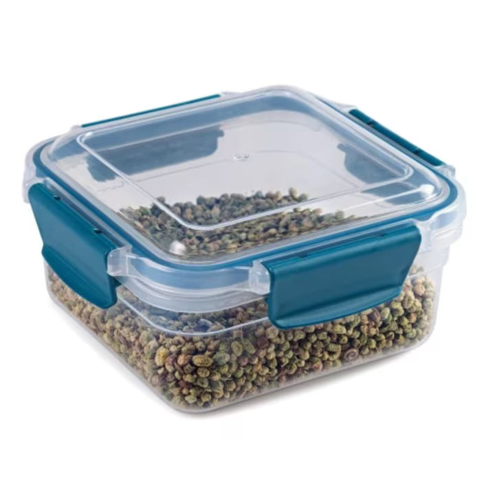 Set 3 recipiente hermetice patrate pentru alimente CRALEX Bona, 650 ml / 1, 25 L / 2, 10 L, Fara BPA, Etanse, Sigure pentru frigider, congelator si cuptorul cu microunde