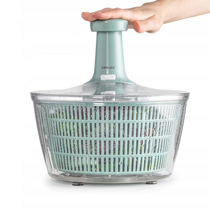 Centrifuga pentru Salata CRALEX Verdera - 5L, Fara BPA, Spalare si Uscare Rapida, Verde