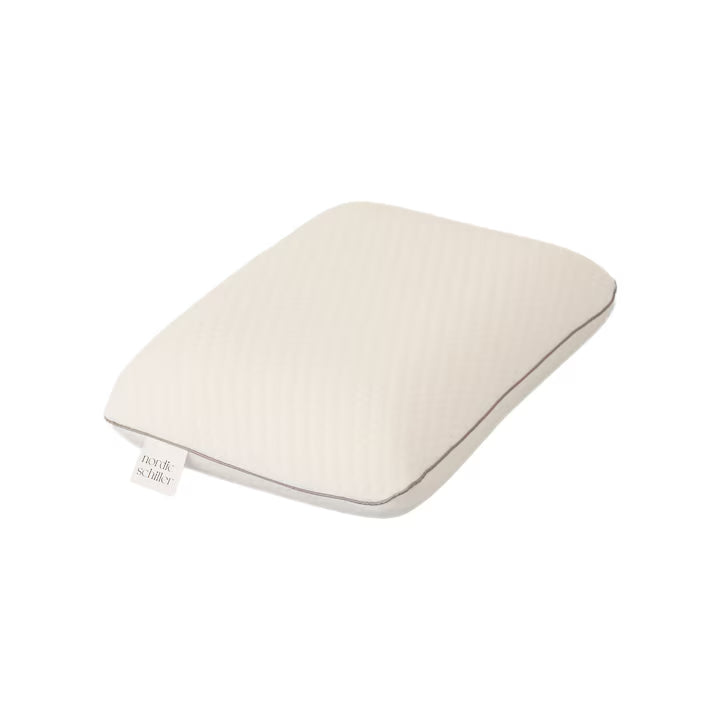 Perna Ergonomica Clasica Din Spuma Viscoelastica Nordic Schiller Pro, 60x40x12 cm, Suport Cervical, Design Anatomic, Hipoalergenica, Husa Detasabila si Lavabila, Gri Deschis, Pentru Orice Pozitie De Somn