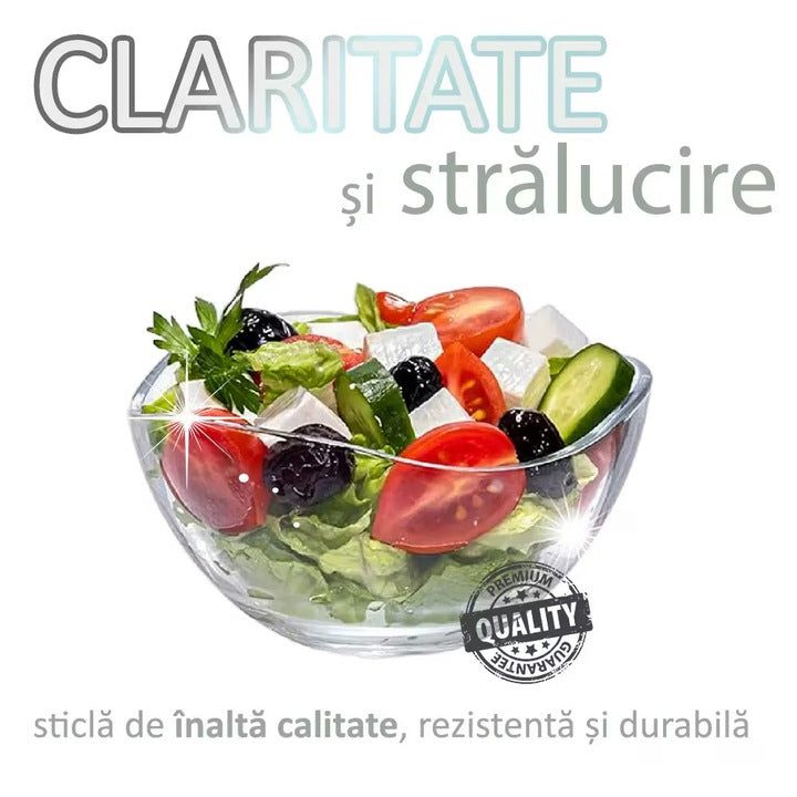 Set 6 Boluri Vira Din Sticla Transparenta, Capacitate 310 Ml, Potrivite Pentru Supe, Sosuri, Salate, Fructe, Deserturi Sau Mic Dejun, Design Elegant Si Versatil, Compatibile Cu Masina De Spalat Vase, Cuptorul Cu Microunde Si Utilizare La Cuptor