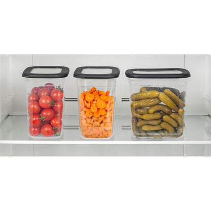 Set 6 Recipiente pentru Depozitarea Alimentelor, CRALEX Tosca 2L, Stivuibile, Fara BPA, Antracit