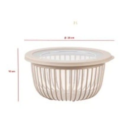 Set 2 boluri cu capac, 2L & 3L, CRALEX STRATO, bej, multifunctionale, calitate extra