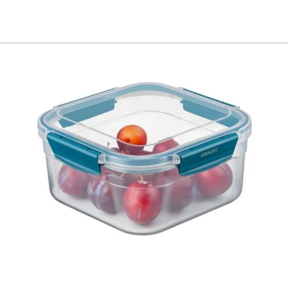 Set 3 recipiente hermetice patrate pentru alimente CRALEX Bona, 700 ml / 1,3 L / 2,15 L, Fara BPA, Etanse, Sigure pentru frigider, congelator si cuptorul cu microunde