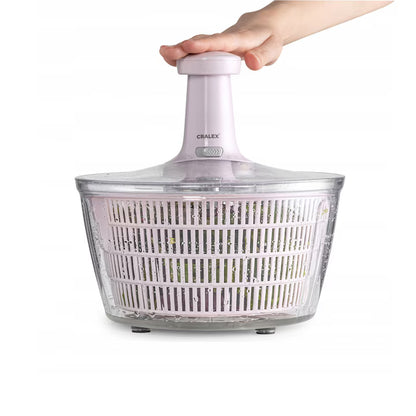 Centrifuga pentru salata, 5L, CRALEX Verdera, BPA Free, Spalare si Uscare Rapida, Roz