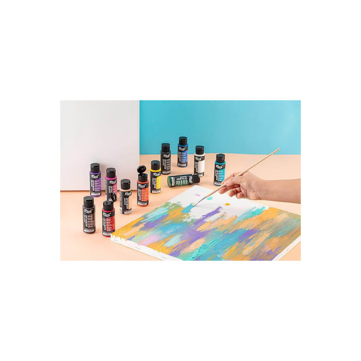 Set Rich Mastermix Vopsea Acrilica, Culori Vibrante pentru Pictura, Perfect pentru Proiectele Tale Creative, 36 Culori, 12 Culori Primare, 12 Culori Pastel, 12 Culori Metalice, 60ml