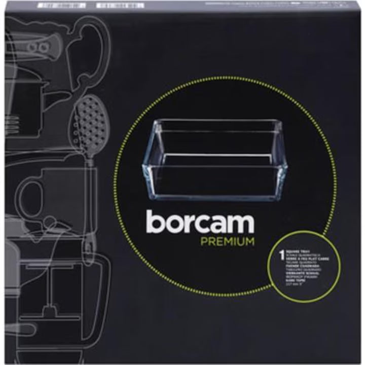 Tava dreptunghiulara din sticla termorezistenta, Pasabahce Borcam, 2.4L, ideala pentru gatit si servire