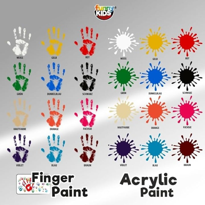 Set 12 Culori Acrilice de Pictura pentru Copii, Funny Kids, 25 ml, Acrylik Boya